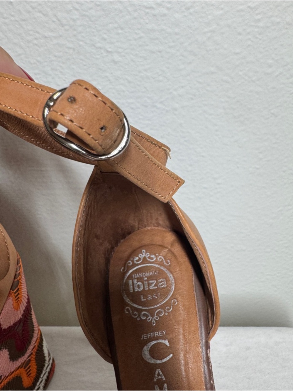 Jeffrey Campbell Bradshaw Ibiza Tan Brown Ankle Strap Wedge Open Toe Sandals 7.5 - Picture 12 of 16